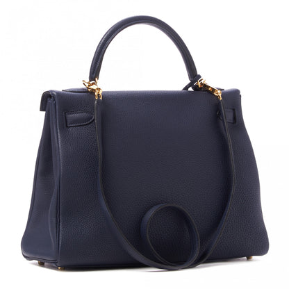 Hermes Togo Kelly Retourne 32 Bleu Nuit 2 of 31
