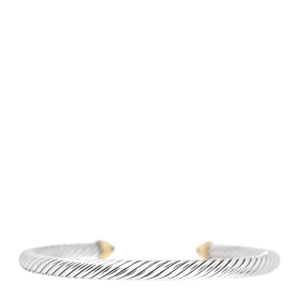 David Yurman Sterling Silver 14K Yellow Gold Black Onyx 5mm Cable Classics Petite Color Bracelet 3 of 4