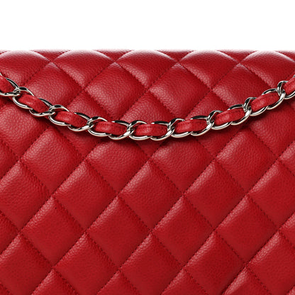 Chanel Caviar Quilted Maxi Double Flap Dark Red 8 of 13