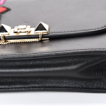 Valentino Garavani Calfskin Lipstick Small Rockstud Demilune Shoulder Bag Black 15 of 15
