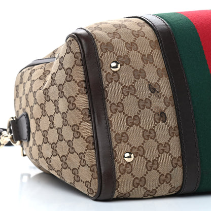 Gucci Monogram Vintage Web Medium Boston Dark Brown 10 of 11