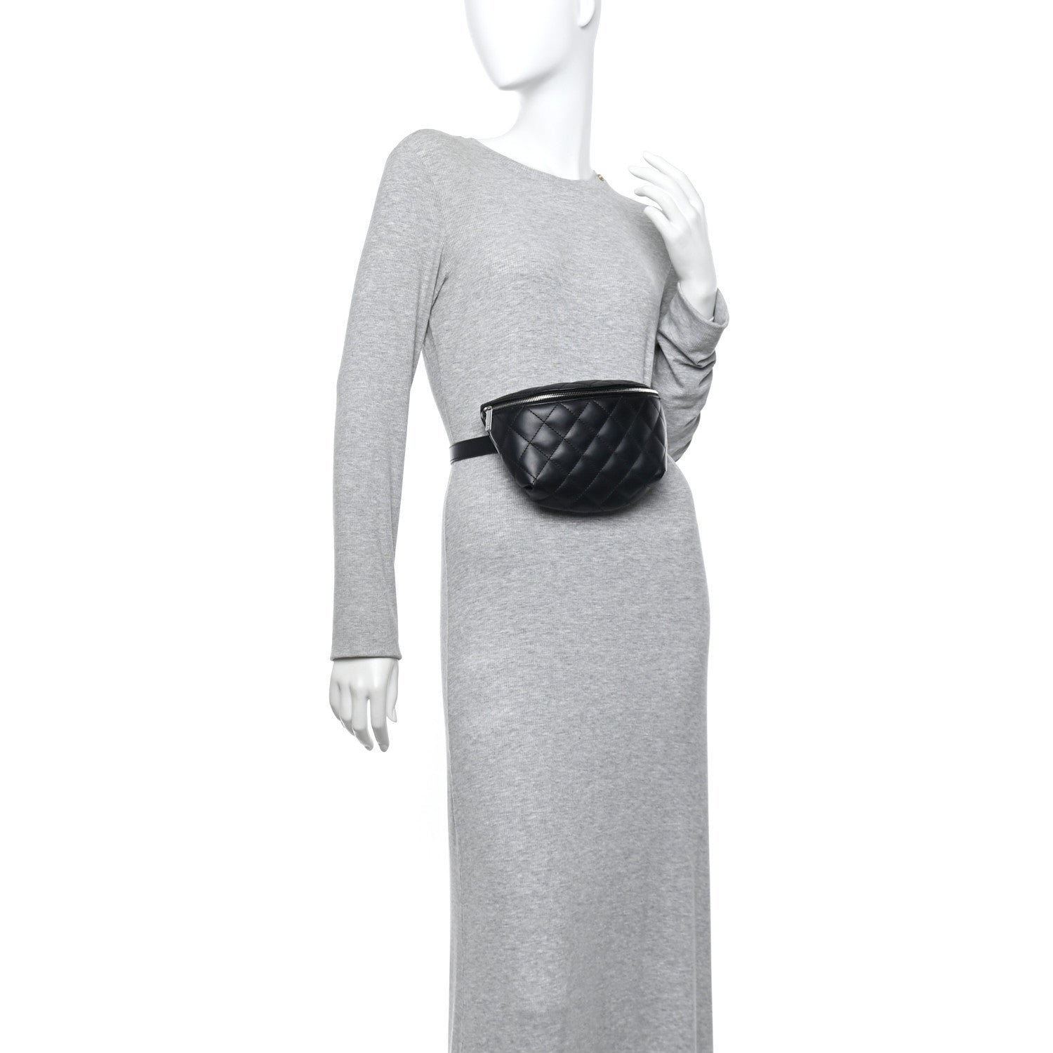 Chanel Lambskin Quilted Waist Belt Bag Black 2 of 13