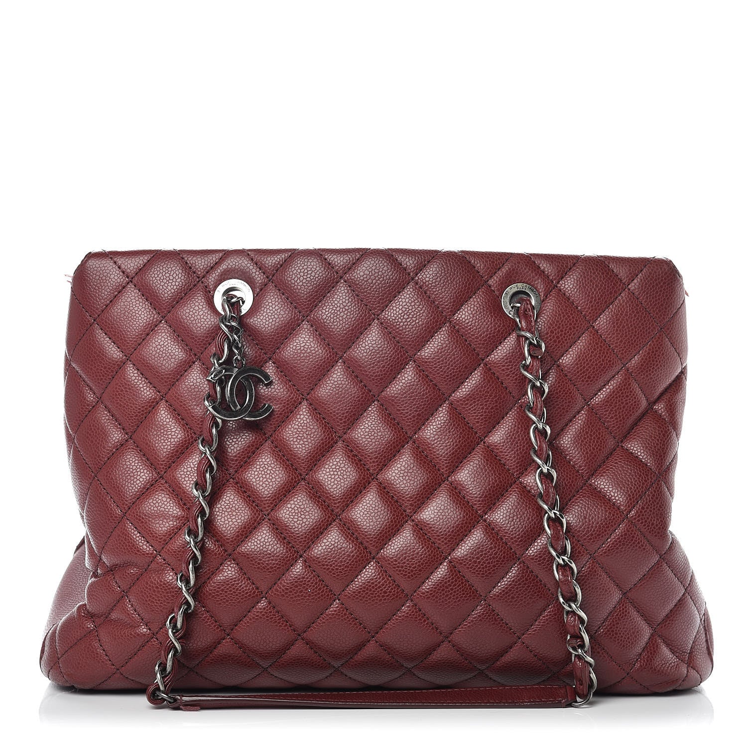 Chanel Caviar Quilted City Shopping Tote Dark Red 1 of 15
