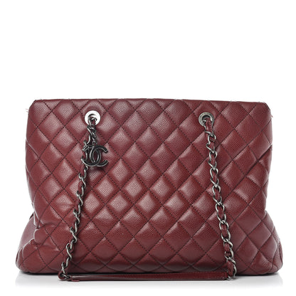 Chanel Caviar Quilted City Shopping Tote Dark Red 1 of 15