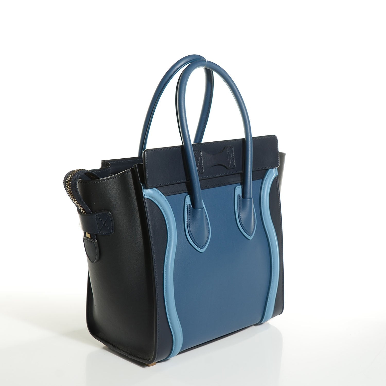 Celine Smooth Calfskin Micro Tri-Color Luggage Deepsea 3 of 8