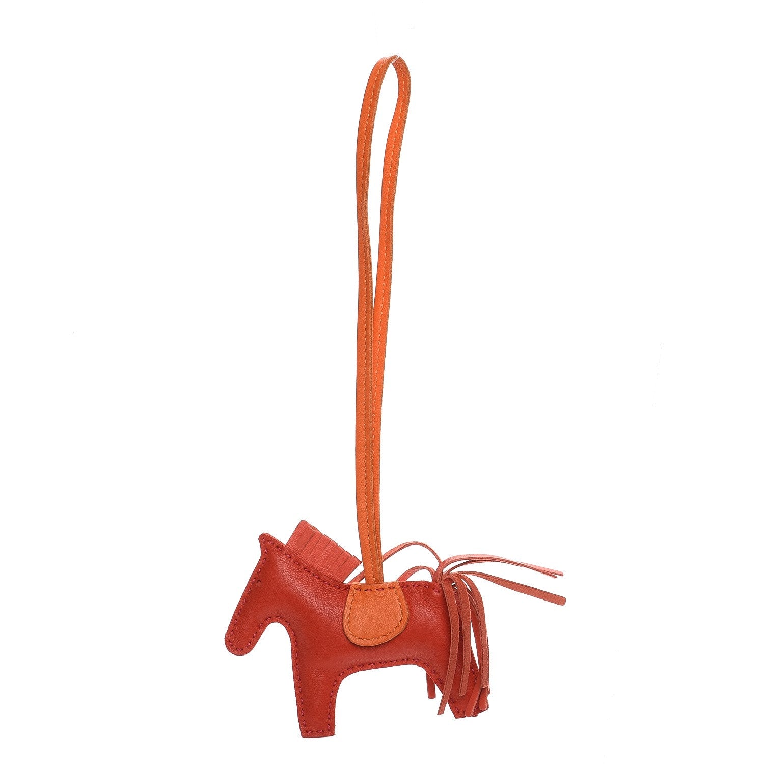 Hermes Milo Lambskin Grigri Rodeo Horse Bag Charm PM Rouge Rose Indien Jaipur Feu 1 of 4