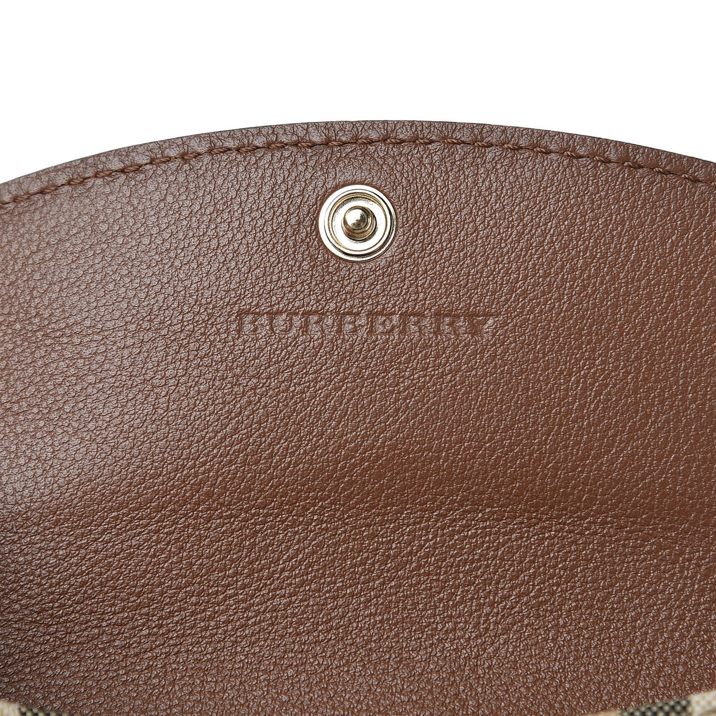 Calfskin Horseferry Check Chesam Card Case Tan