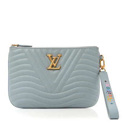 Louis Vuitton Calfskin New Wave Zipped Pochette Porcelain Blue 1 of 13