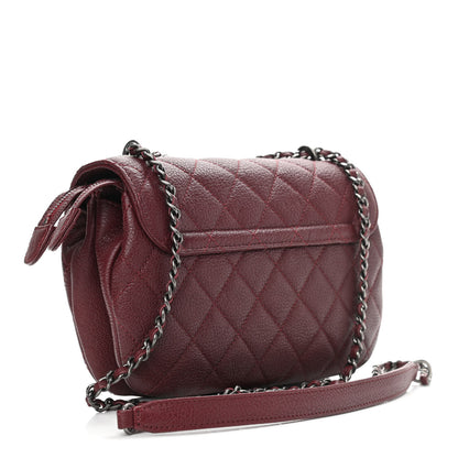 Chanel Goatskin Quilted CC Waiter Shoulder Bag Burgundy 3 of 10