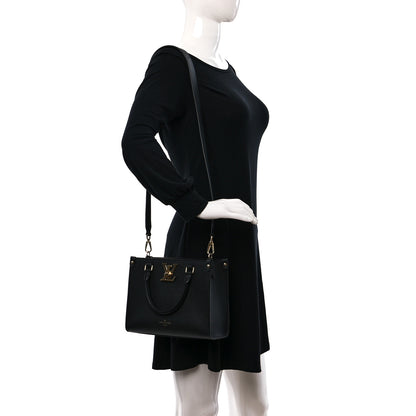 Louis Vuitton Calfskin Lock & Go Tote Black 2 of 9