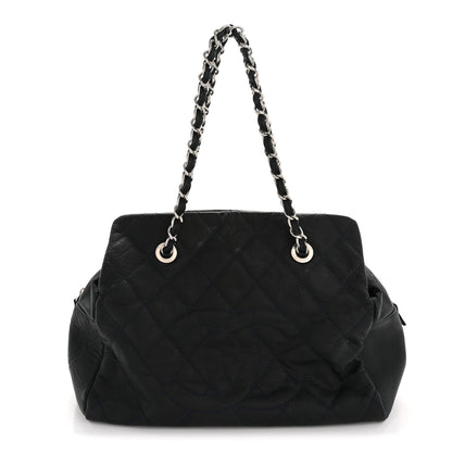 Chanel Crinkled Calfskin Grand Timeless Shopping Tote GTT Dark Blue 1 of 12