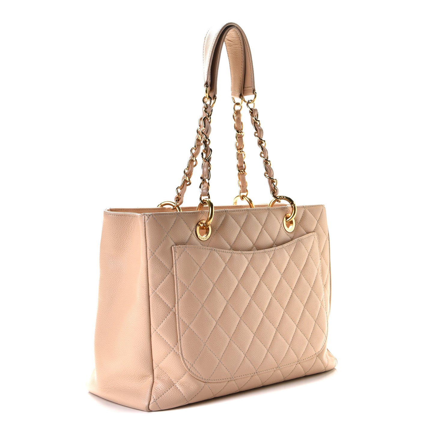 Caviar Quilted Grand Shopping Tote GST Beige