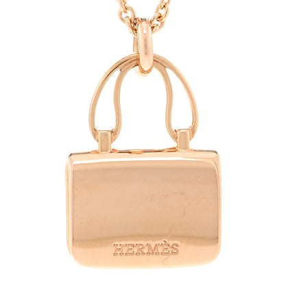 Hermes 18K Rose Gold Pink Sapphire Constance Amulettes Pendant Necklace 5 of 5