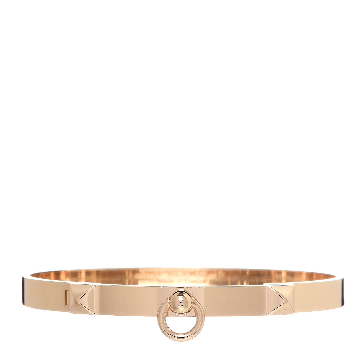 Hermes 18K Yellow Gold PM Collier De Chien Bracelet LG 1 of 6