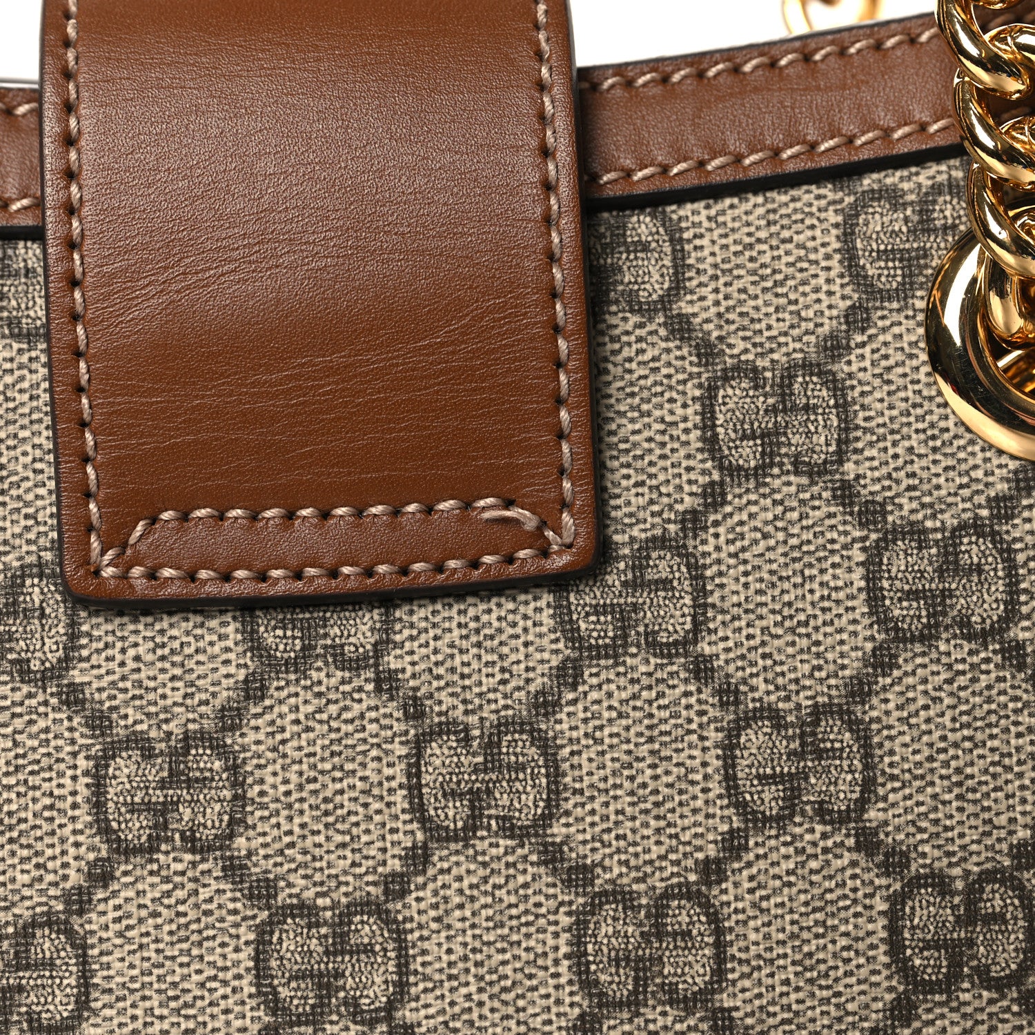 Gucci GG Supreme Monogram Calfskin Small Padlock Tote  Beige Ebony Tuscany 12 of 12
