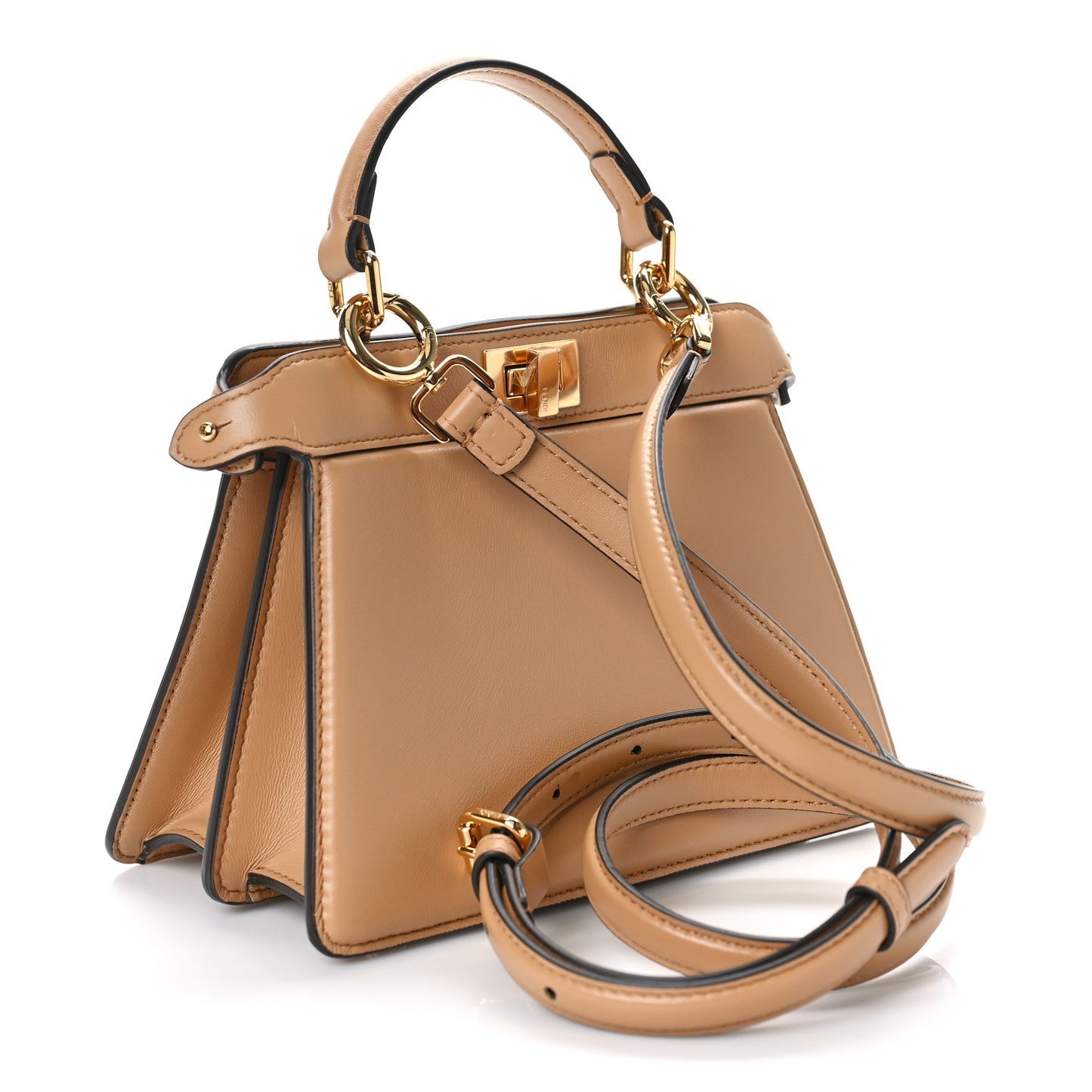 Shiny Nappa Petite Peekaboo I SEE U Satchel Miele Scuro