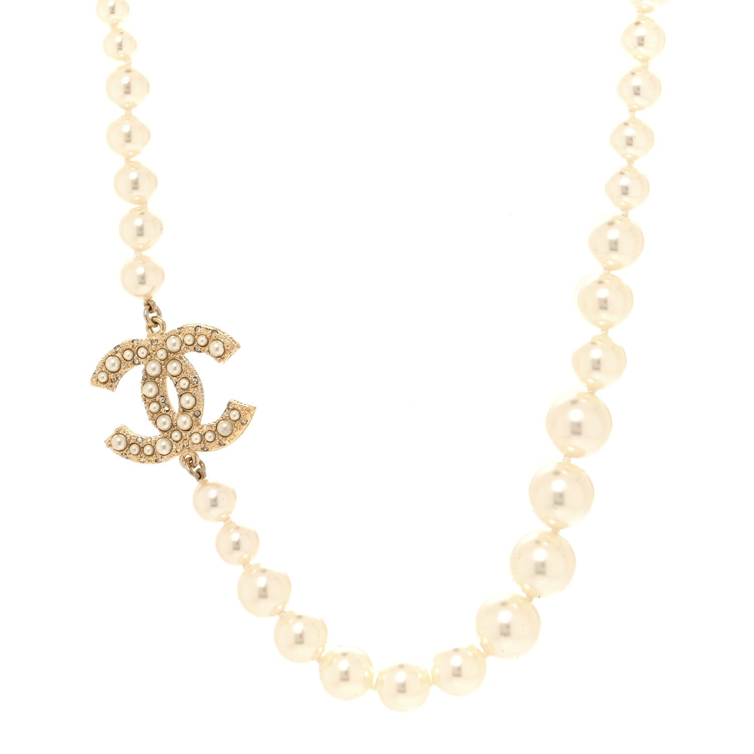Chanel Pearl CC 100th Anniversary Necklace Light Gold 2 of 5