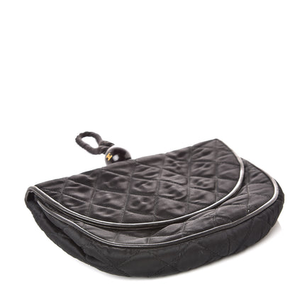 Chanel Satin Quilted Evening Clutch Black 4 of 12
