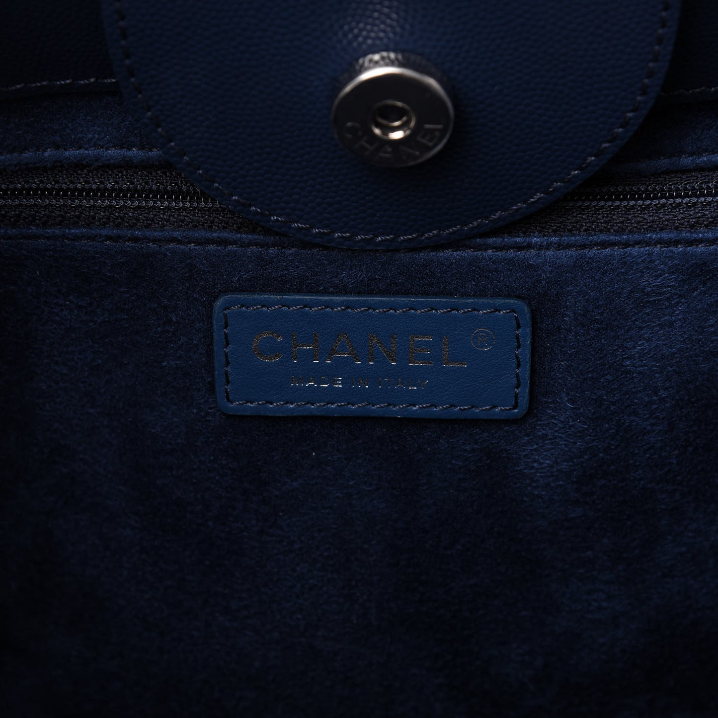 Caviar Small Studded Deauville Tote Navy