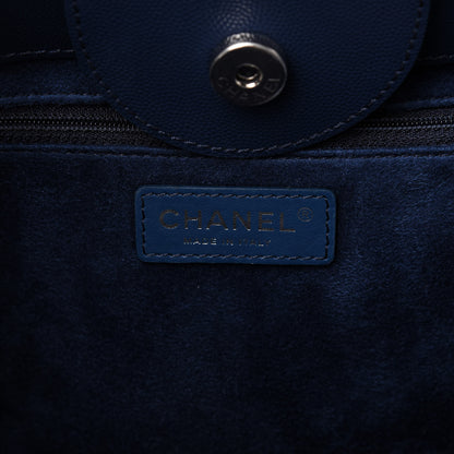 Chanel Caviar Small Studded Deauville Tote Navy 9 of 11