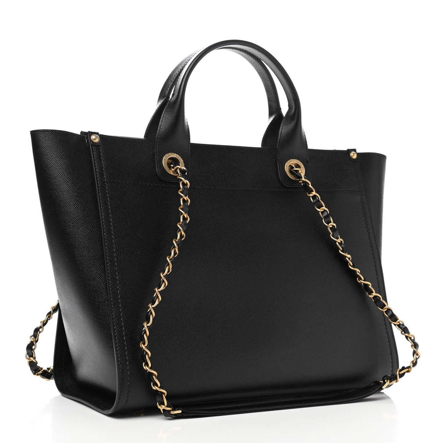 Caviar Small Studded Deauville Tote Black