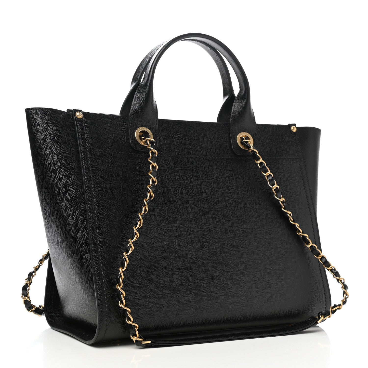 Chanel Caviar Small Studded Deauville Tote Black 3 of 10
