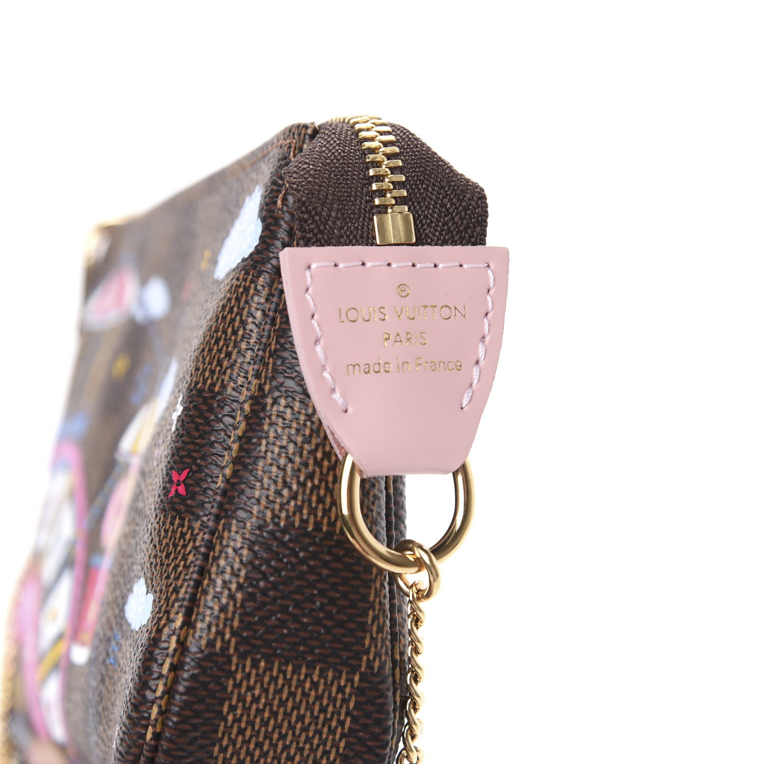 Louis Vuitton Damier Ebene 2020 Christmas Animation Big Wheel Mini Pochette Accessories Rose Ballerine 5 of 6