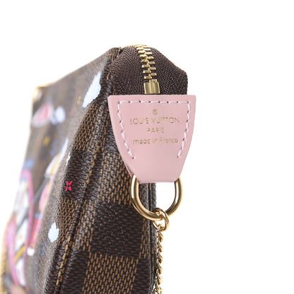 Louis Vuitton Damier Ebene 2020 Christmas Animation Big Wheel Mini Pochette Accessories Rose Ballerine 5 of 6