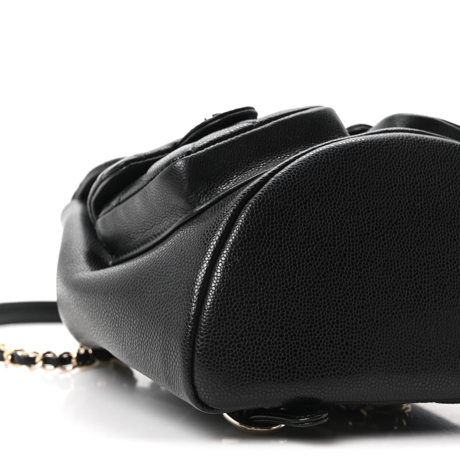 Chanel Shiny Caviar Quilted Small Duma Pockets Drawstring Backpack Black 8 of 10