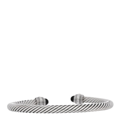 David Yurman Sterling Silver 14K Yellow Gold Black Onyx 5mm Cable Classics Bracelet 2 of 5