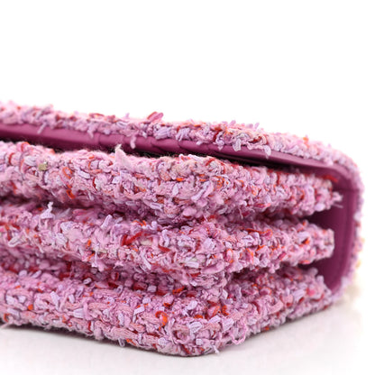 Chanel Tweed Enamel Quilted Pending CC Mini Wallet On Chain WOC Pink Purple 11 of 12