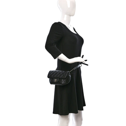 Chanel Calfskin Quilted CC Uniform Flap Belt Bag Black 2 of 9
