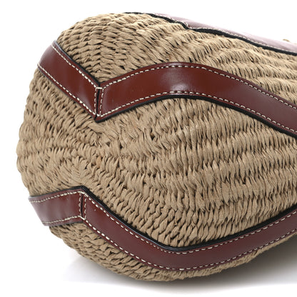 Chloe Raffia Calfskin Small Basket  Sepia Brown 10 of 10