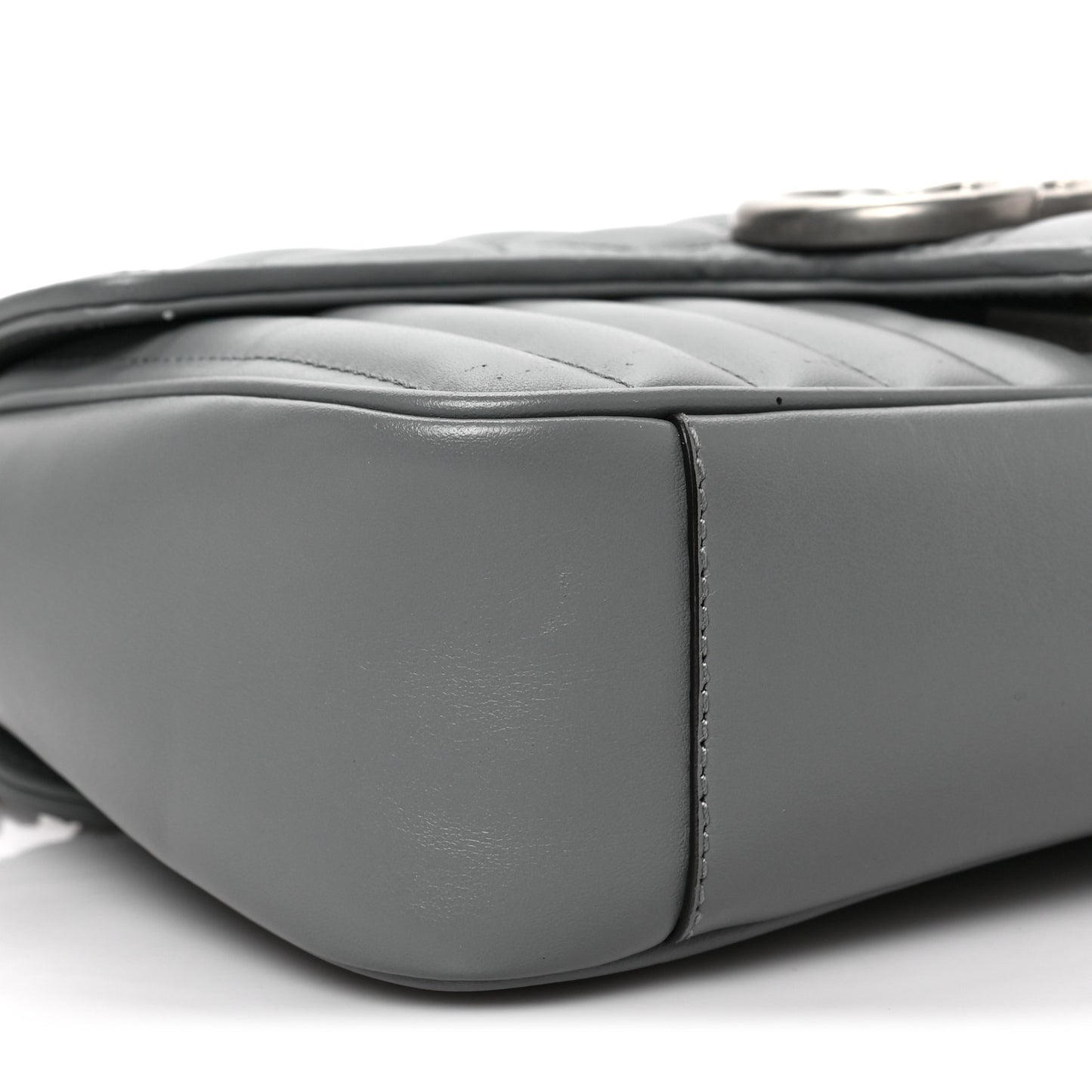Calfskin Matelasse Aria Small GG Marmont Shoulder Bag Deep Grey