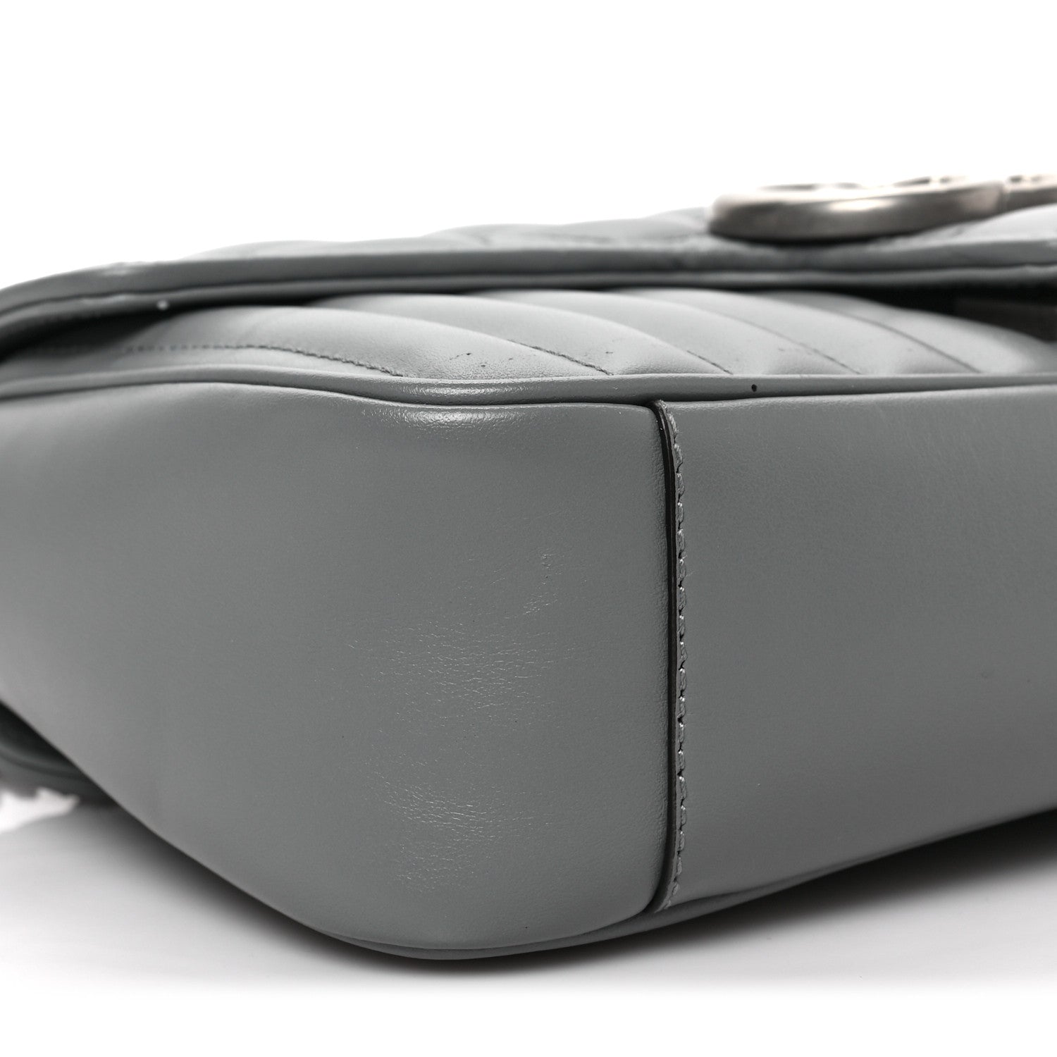 Gucci Calfskin Matelasse Aria Small GG Marmont Shoulder Bag Deep Grey 7 of 8