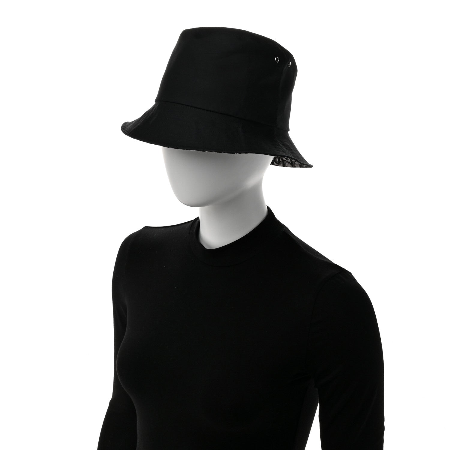 Christian Dior Oblique Reversible Teddy-D Brim Bucket Hat 58 Black 2 of 13