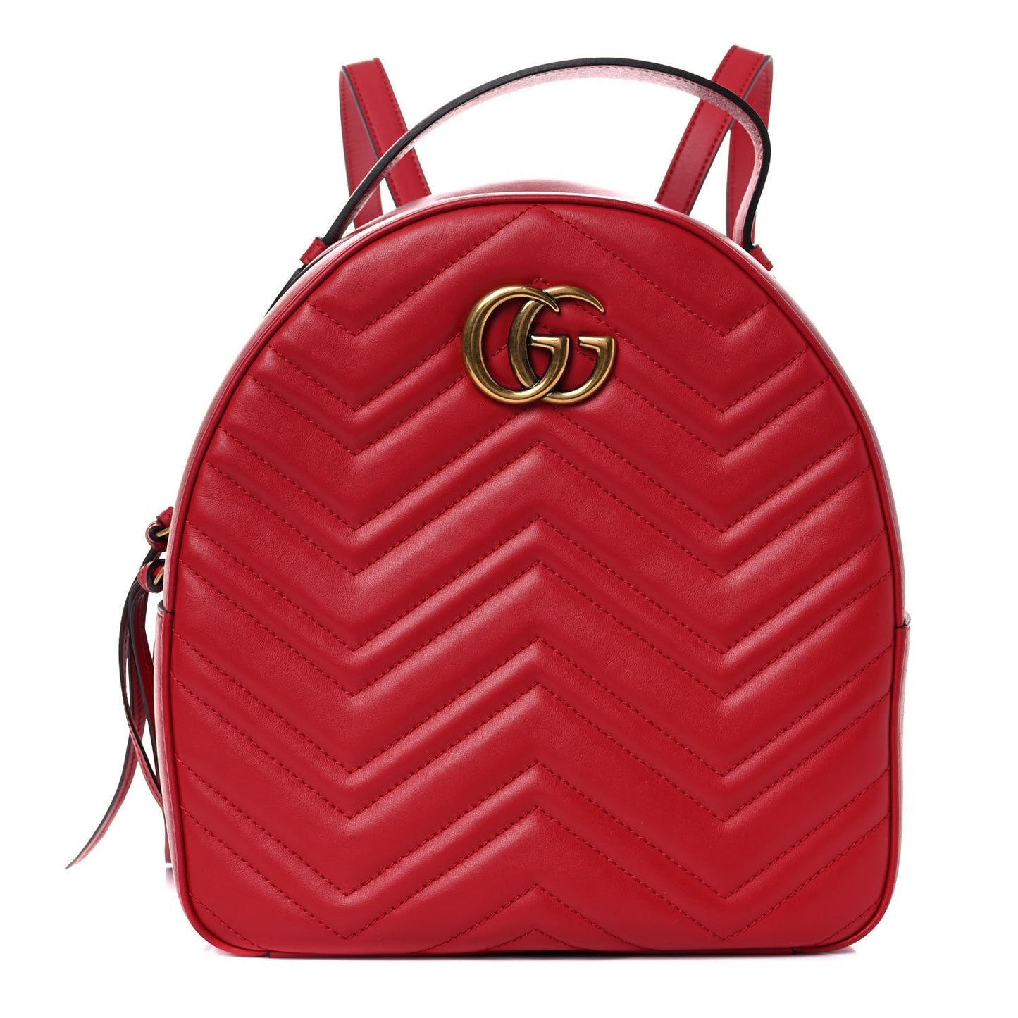 Calfskin Matelasse GG Marmont Dome Backpack Hibiscus Red