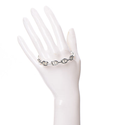 Hermes Sterling Silver MM Chaine d'Ancre Enchainee Cuff Bracelet LG 2 of 5