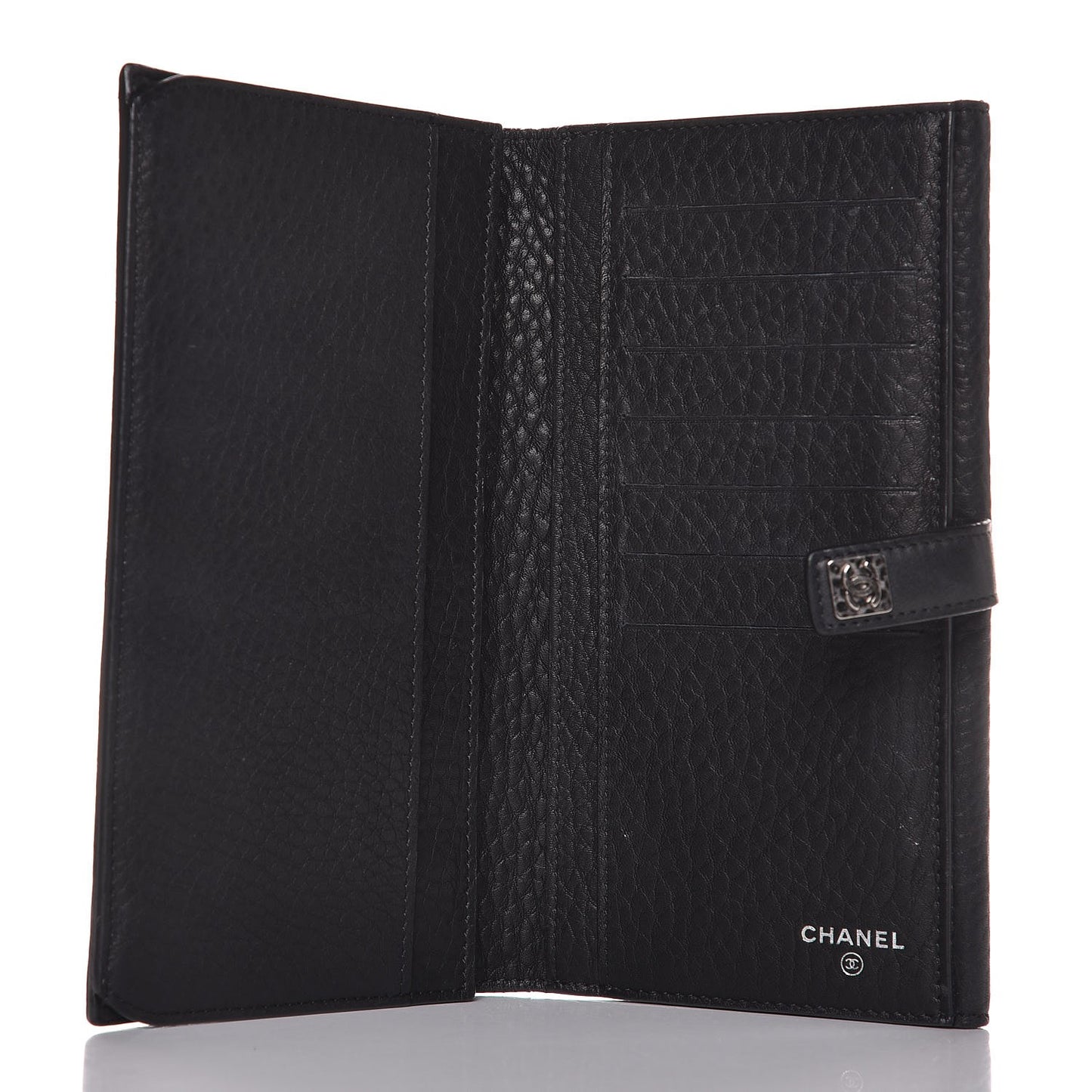 Calfskin CC Long Wallet Black