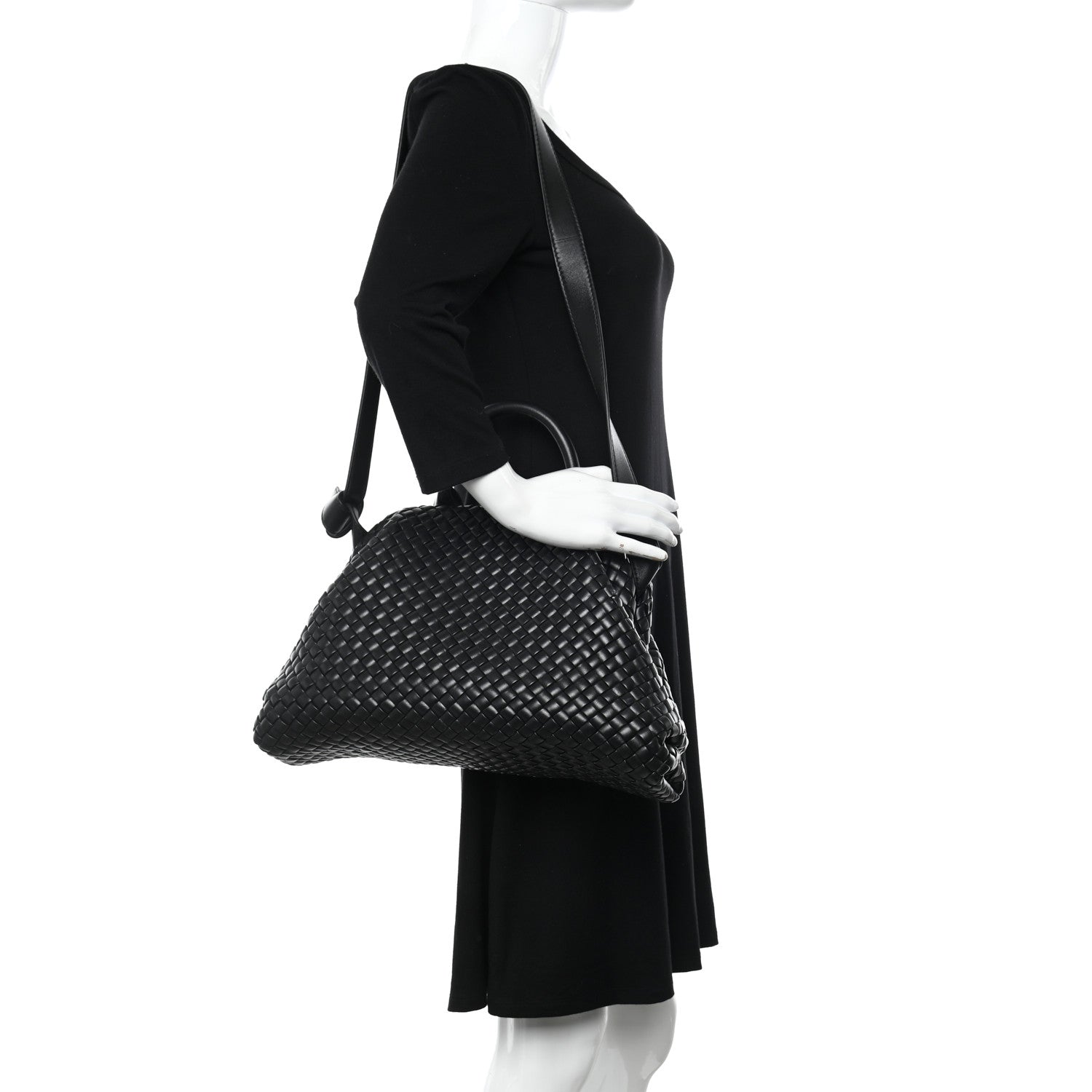 Bottega Veneta Nappa Intrecciato Medium Padded The Handle Tote Black 2 of 11