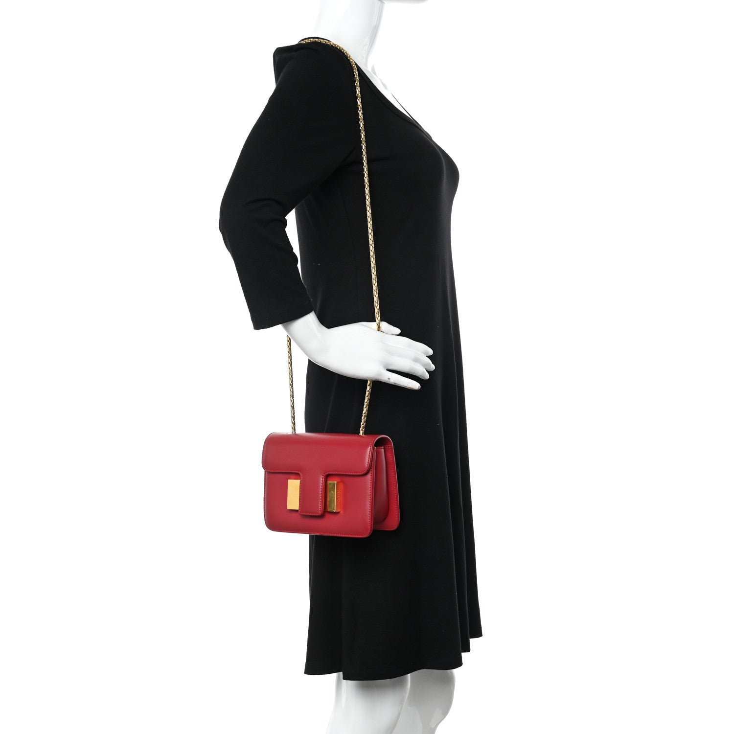 Tom Ford Calfskin Small Sienna Shoulder Bag Red 2 of 17