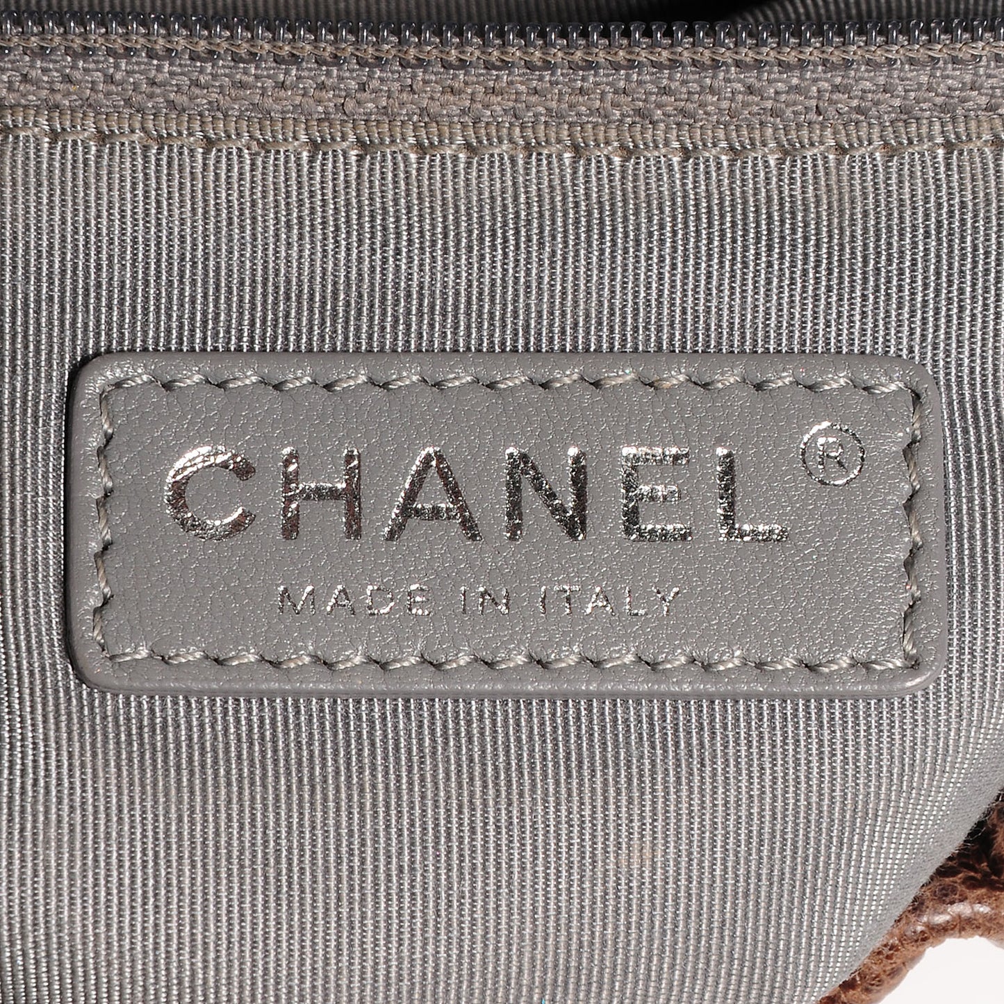 Grained Calfskin Quilted Maxi Elastic Flap Brown