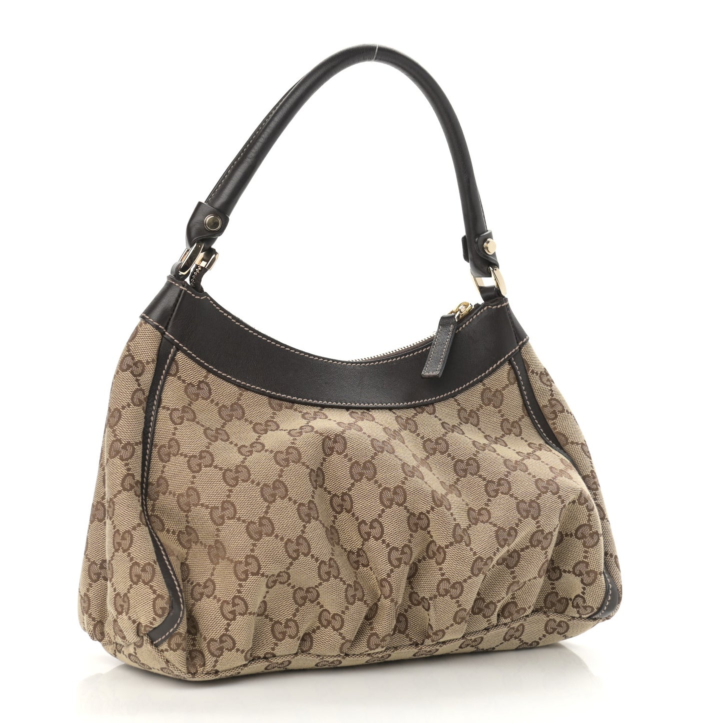 Monogram Medium D Gold Ring Hobo Dark Brown