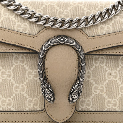 Gucci GG Supreme Monogram Textured Dollar Calfskin Small Rectangular Dionysus Shoulder Bag Beige Mystic White Oatmeal 8 of 11