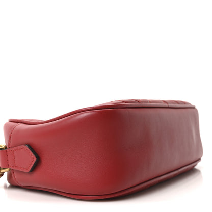 Gucci Calfskin Matelasse Small GG Marmont Chain Shoulder Bag Hibiscus Red 9 of 10