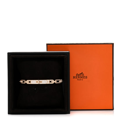 Hermes 18K Yellow Gold Diamond Full Pave PM Kelly Chaine Bracelet XS 4 of 4