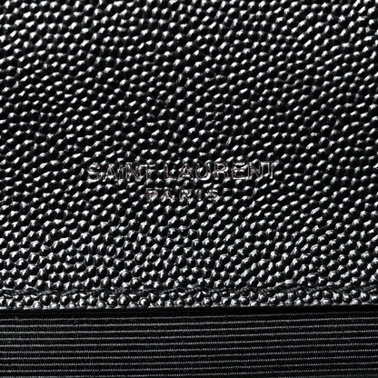Saint Laurent Grain De Poudre Textured Mixed Matelasse Triquilt Medium Monogram Satchel Black 6 of 10