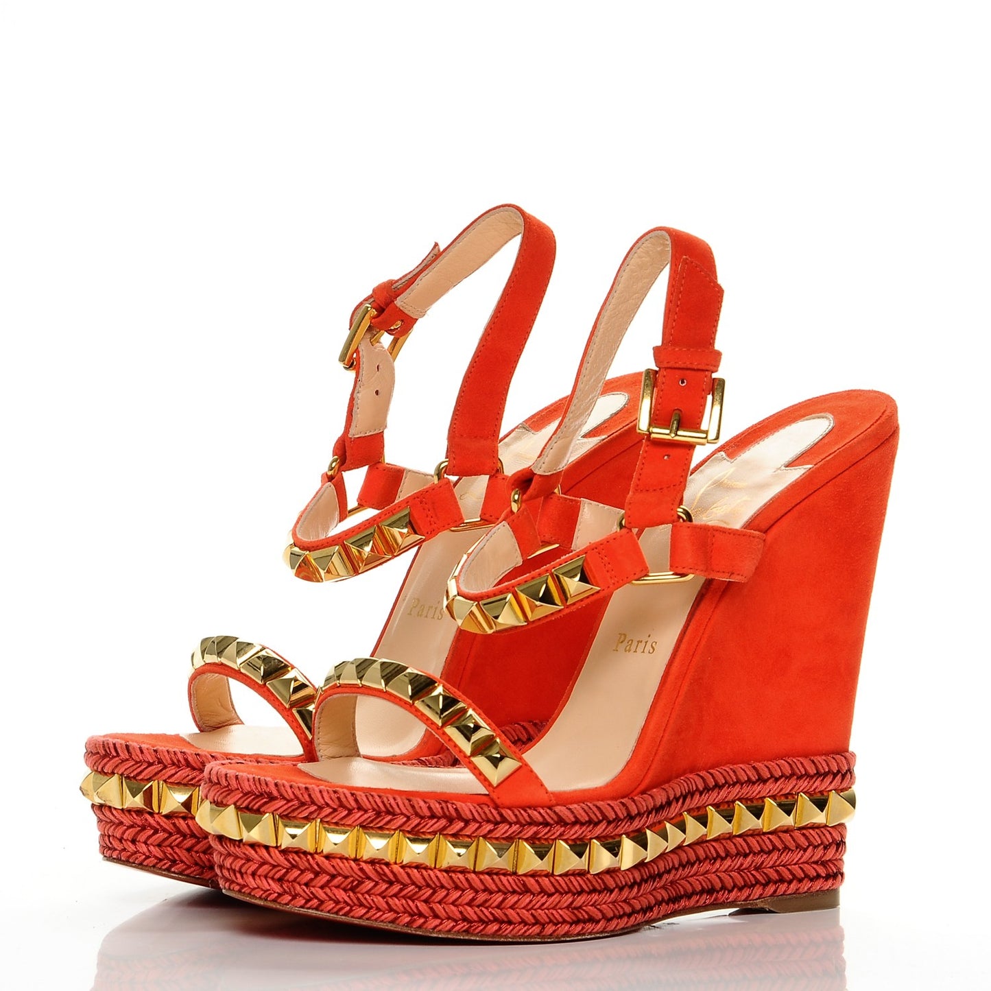 Suede Cataclou 140 Wedge Sandals 39 Capucine Gold