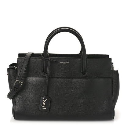 Saint Laurent Grained Calfskin Small Cabas Rive Gauche Black 1 of 10