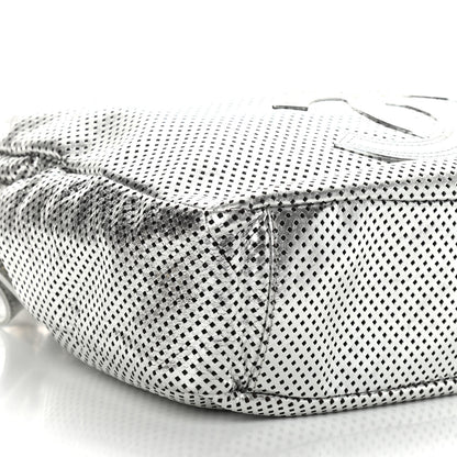 Chanel Metallic Glazed Calfskin Perforated Medium Rodeo Drive Tote Silver 8 of 9